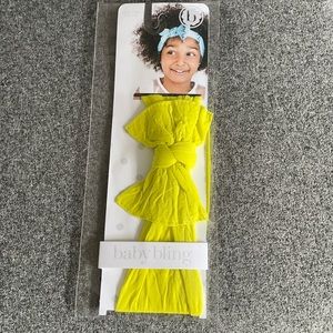 Baby Bling Headband Bow Neon Yellow NIP💛
